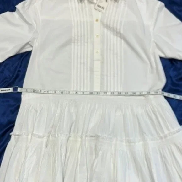 🕊️ NWT Free People Billie Pleated Tiered Mini Dress – White, Size Small 🕊️ - Picture 8 of 9